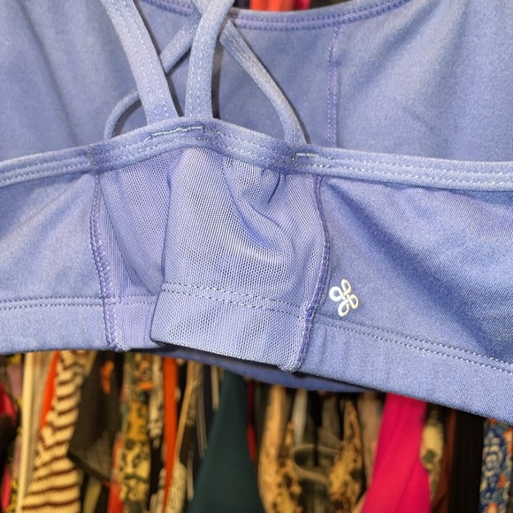 Ladies Shambhala Blue Sports Brad Gold V cross back straps size m - Picture 4 of 6